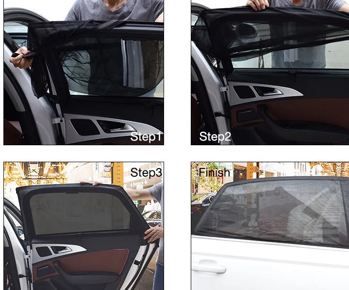 2PCS Car Sun Shade Front Rear Window Sunshade Protection Window Films Auto Accessory