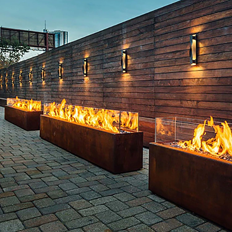 Decoration Corten Steel Propane Firepit Metal Gas Fire Pit